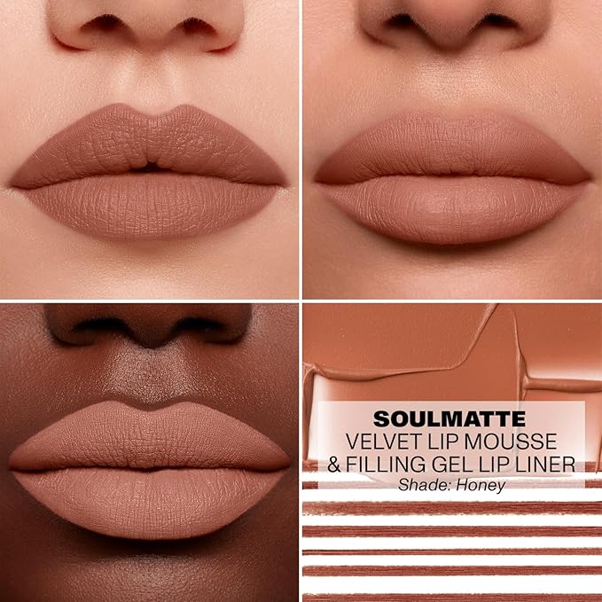 Morphe Soulmatte Velvet Lip Mousse - Air-Whipped Matte Lipstick for Women with Vitamin E to Hydrate, Soften & Smooth - Provides Long Lasting & Velvety Formula - Honey (0.13 Fl Oz)