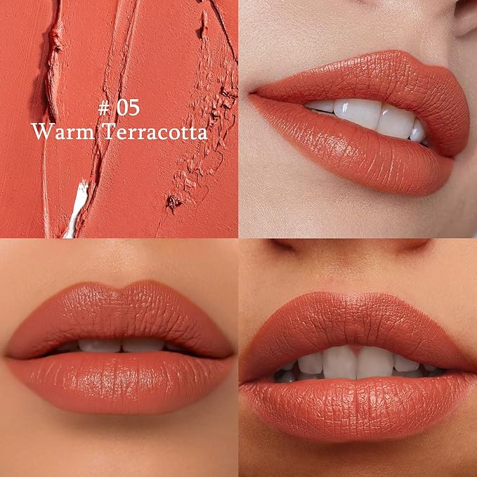 Hydrating Lipstick Cream Lip Crayon, Moisturizing Long-lasting Waterproof Stick for Women, High-Pigment Smooth Lip Liner & Tinted Lip Balm in One, Buildable Color with Natural Gloss Finish, 05
