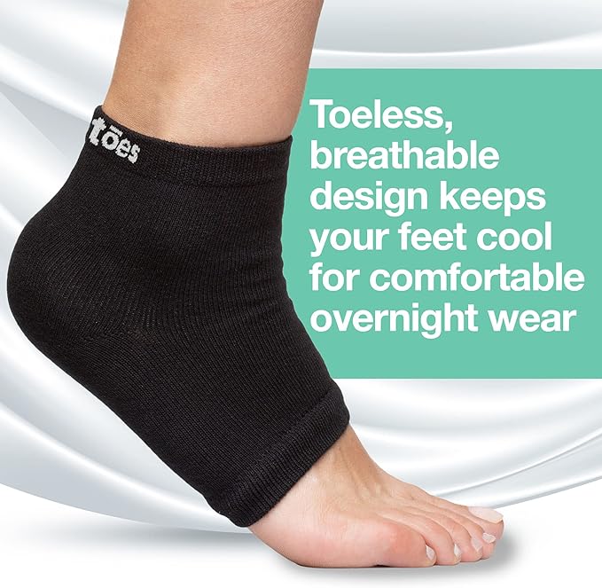 ZenToes Moisturizing Socks for Cracked Heel Treatment, Vitamin E, Olive Oil and Jojoba Oil Infused Heel Socks, Galentines Day Gifts, Self Care Gifts for Women (Cotton Black, Regular)