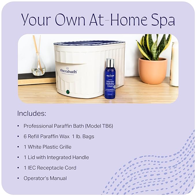 Therabath Professional Thermotherapy TB6 Paraffin Wax Bath - Helps Relieve Arthritis & Muscle Stiffness - Heat Therapy for Hands, Feet, Face & Body - Made in USA - 6 lb. Blooming Lilacs