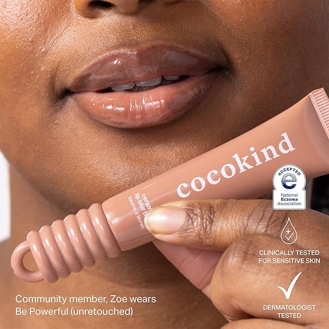 Cocokind Ceramide Lip Blur Balm, Be Powerful - Soft Brown Hydrating Lip Balm with Ceramides & Peptides, Made for Sensitive Skin & Lips, Unflavored & Fragrance-Free - 6 pack