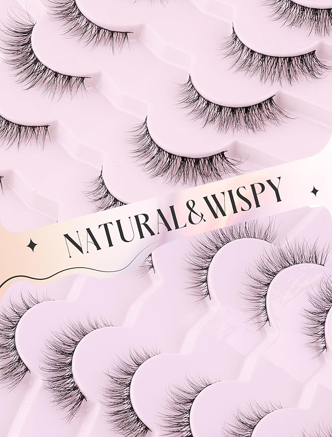 Natural Lashes Mink Natural Eyelashes False Eyelashes Natural Look False Lashes Wispy Eye Lashes Cat Eyelashes Fake Lashes UK222
