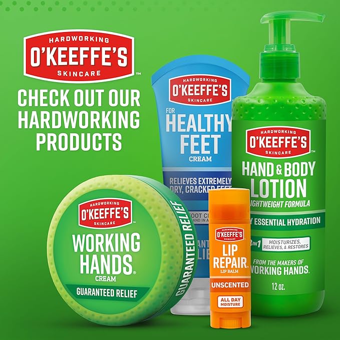 O'Keeffe's Working Hands Hand Cream for Extreme Dryness - 1 oz Tube (3 Pack) - Repairing Skincare for Cracked, Dry Hands