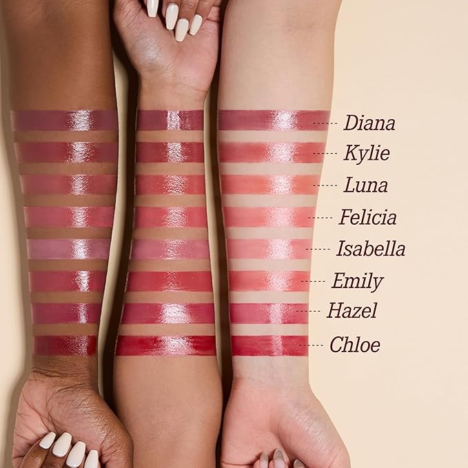 DEARDAHLIA Lip Paradise Sensual Lip Glow (Felicia) - Weightless Hydrating Vegan Lipstick with Glossy Finish, Natural Radiant Glow & Shea Butter Nourishment. 0.11 oz