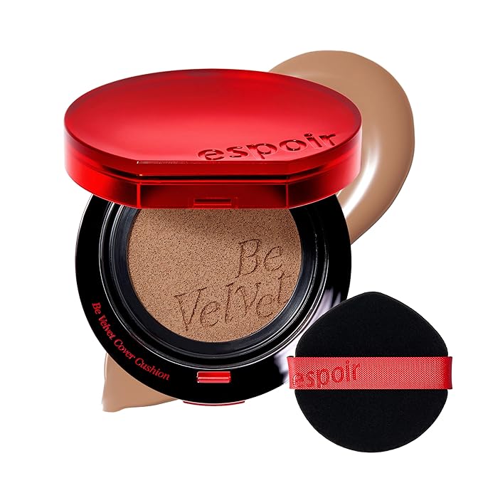 Espoir Be Velvet Cushion Foundation #31 Macchiato | Quick and Easy Coverage with Long-lasting Color by Zero Oxidation, Velvety Smooth Finish & Lightweight Formula, Vegan, Korean Makeup, 0.46 oz