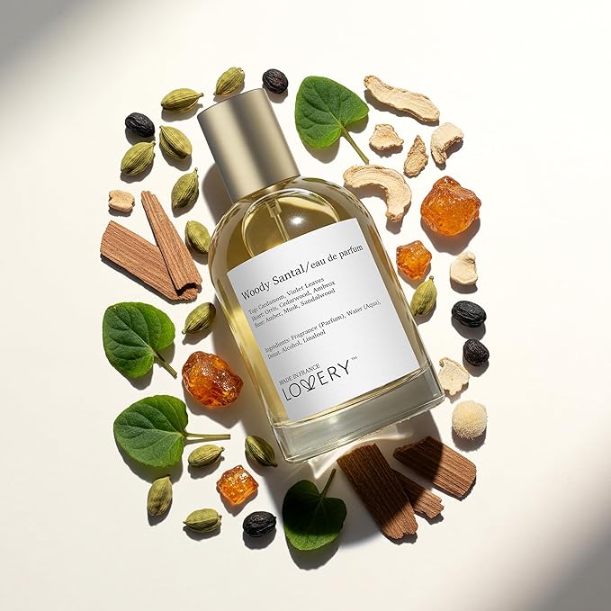 LOVERY Woody Santal Sandalwood - Inspired by Fragrance perfume S.antal 33. Womens Perfume with Travel Spray Bottle - Women's Eau De Parfum, Long Lasting, 8+ hours, Clean Ingredients, 100mL + 10mL