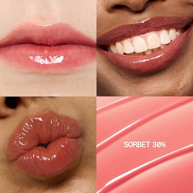 fwee 3D Voluming Gloss 30% (Sheer) | Sorbet 30% l High Shine, Non-Sticky Lip Gloss for Makeup | Long-Lasting, Moisturizing Gel Formula | 30%, 70% Pigment Options | Stocking Stuffers | 5.3g