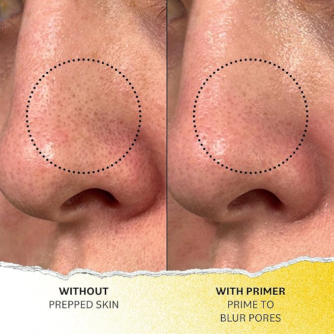 DERMA E Face Primer, Vitamin C Luminous 2-in-1 Brighten & Blur Primer, 1 Fl Oz, Stabilized Vitamin C, Hyaluronic Acid & Aloe Vera, Blurs Appearance of Pores, Wear Under Makeup for All Day Hold