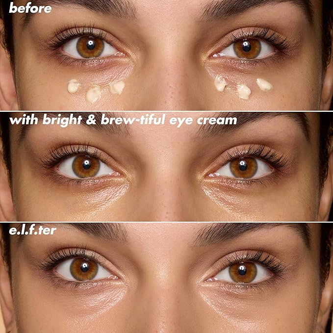 e.l.f. SKIN Bright + Brew-tiful Eye Cream, Helps Brighten Appearance Of Undereye Dark Circles & Repair Puffiness, Vegan & Cruelty-Free