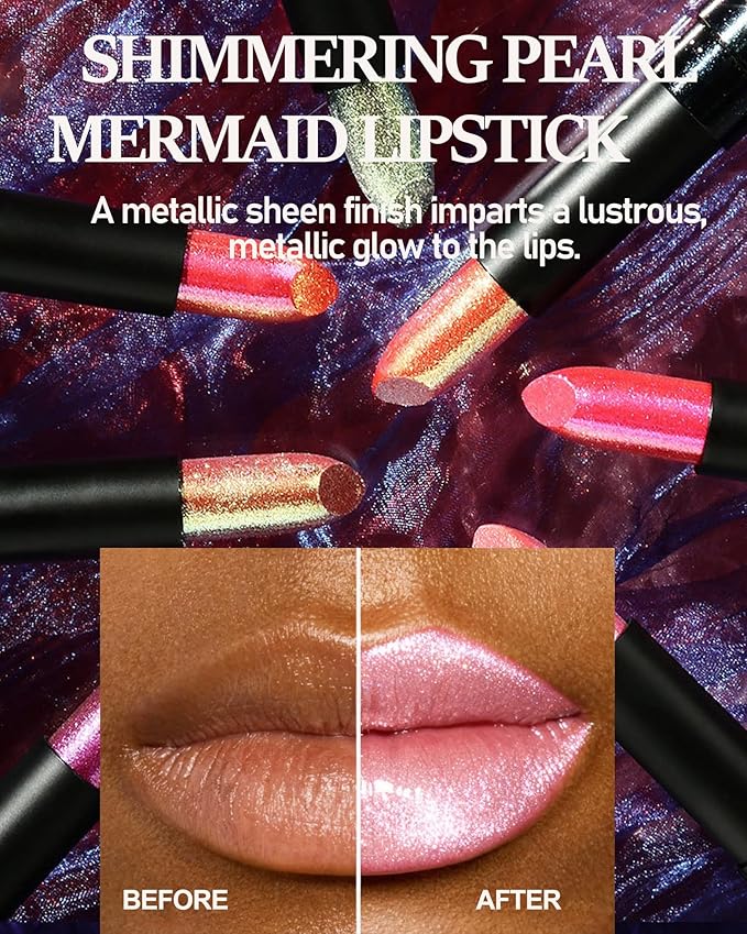 Glitter Wine Red Metallic Lipstick for Women,Long Lasting Shimmer Sparkling Diamond Lipstick Glitter High Pigmented Lip Gloss Metallic Matte Nude Lip Color Stain Waterproof Halloween Lips Makeup-13