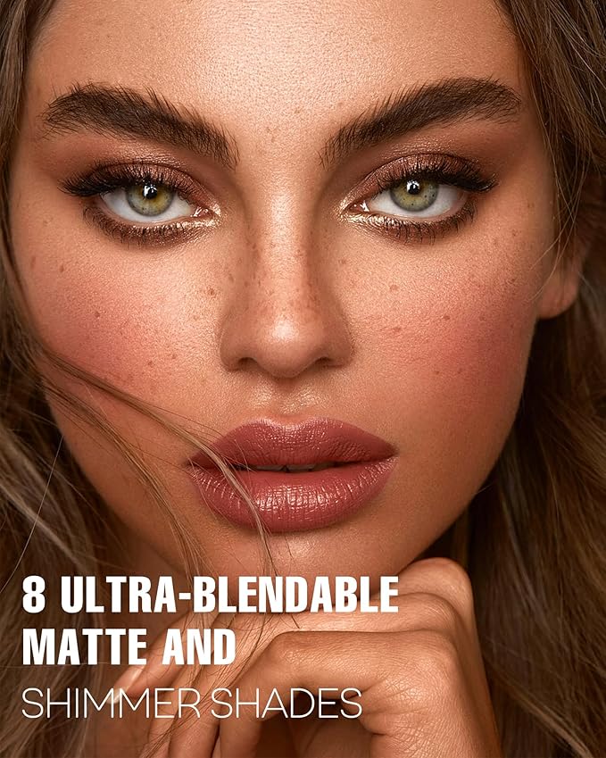 Brown Eyeshadow Palette Matte 8Color, Neutral Naked Nude Eye Shadow for Latte Makeup, Warm Brown Shimmery Eye Looks, Long Lasting & Pigmented (Naked)
