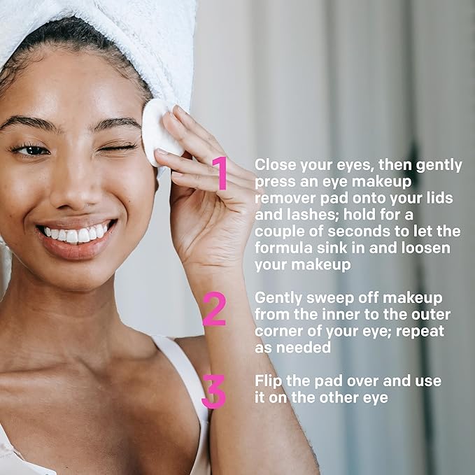 Almay Eye Makeup Remover Pads, Longwear & Waterproof, Hypoallergenic, Fragrance-Free, Ophthalmologist Tested, Stocking Stuffer for Women, 120 Count (Pack of 2)