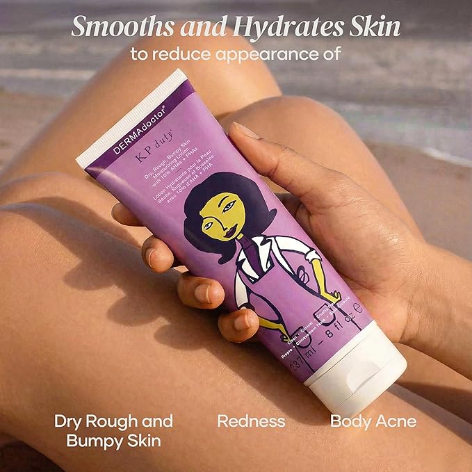 DERMAdoctor KP Bump Eraser Keratosis Pilaris Lotion – Gentle KP Cream for Arms and Full Body | Rough and Bumpy Skin Lotion for Keratosis Pilaris | Smooths, Hydrates & Softens | 10% AHAs + PHAs, 8 oz