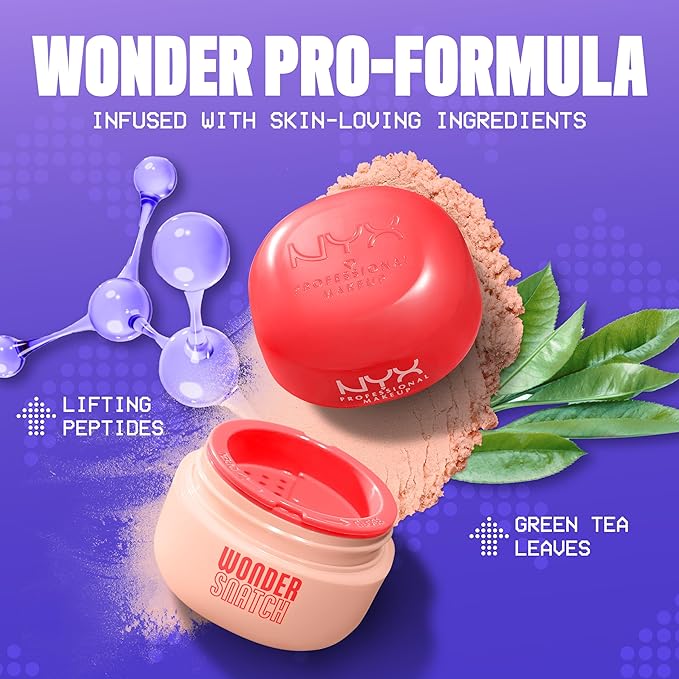 NYX PROFESSIONAL MAKEUP Wonder Snatch Setting Powder, Lifting Loose Powder With Up To 16HR Wear - Apricot Attitude (Translucent Medium)