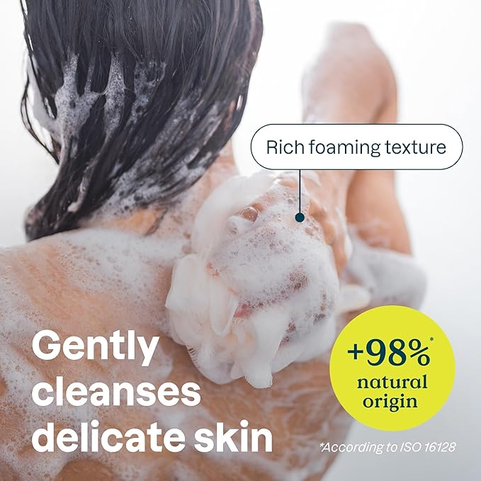 ATTITUDE Body Wash for Sensitive Skin, EWG Verified Shower Gel, Soothing Oat, Dermatologically Tested, Plant and Mineral-Based, Vegan Personal Care, Vanilla Cream Scent, 16 Fl Oz