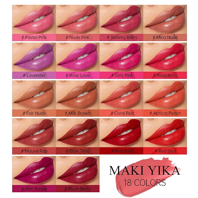 MAKI YIKA Moisture Light Brown Lipstick for Women Hydrate Lip Gloss for Dry Cracked Lips Weightless Glossy Lip Color Juicy Finish,MA050 Milk Brown