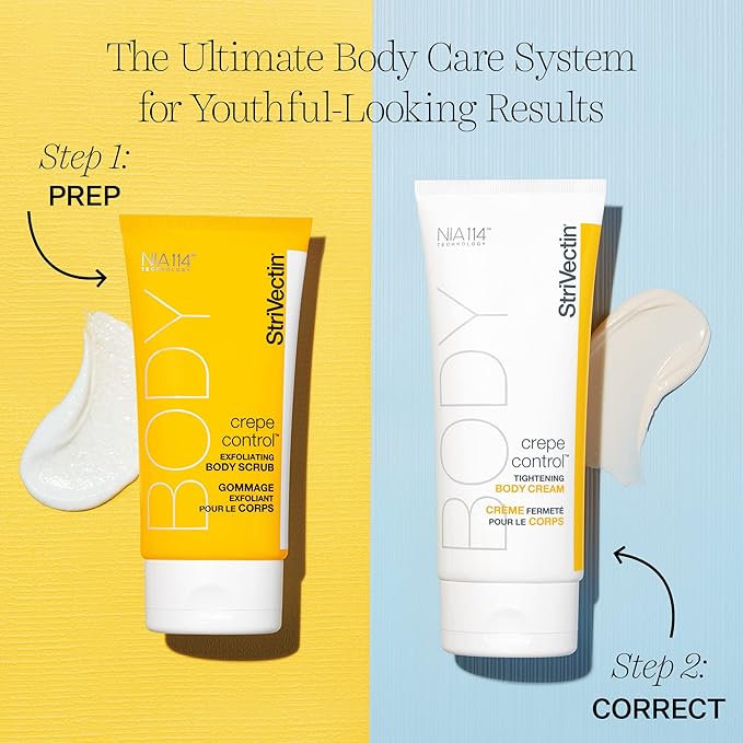 StriVectin Tighten & Lift Crepe Control Exfoliating Body Scrub, Targets Crepiness and Rough, Dull Skin, 5 Fl Oz, white