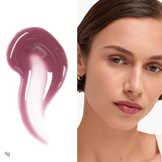 goop Beauty Hydra-Barrier Gel Gloss | Hydrating Lip Gloss to Moisturize & Plump Lips | Hyaluronic Acid & Vitamin E | Fig - Sheer Aubergine | 0.13 oz