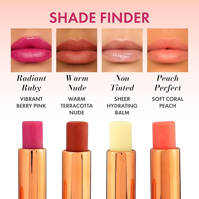Tinted Lip Balm – Anti-Wrinkle Lip Treatment with Deep Hydration & Long-Lasting Moisture. Natural Skincare with Cold Pressed oils – Clean, Non-Toxic Lip Care – 002 Peach Perfect