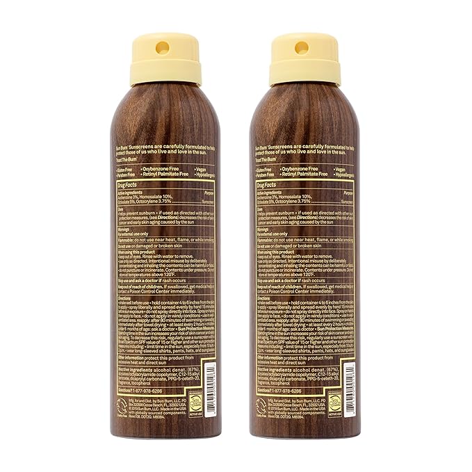 Sun Bum Original SPF 30 Sunscreen Body Spray - Broad Spectrum Moisturizing Sunscreen with Vitamin E - Hawaii 104 Act Compliant (Made without Octinoxate & Oxybenzone) - 6 oz (Pack of 2)