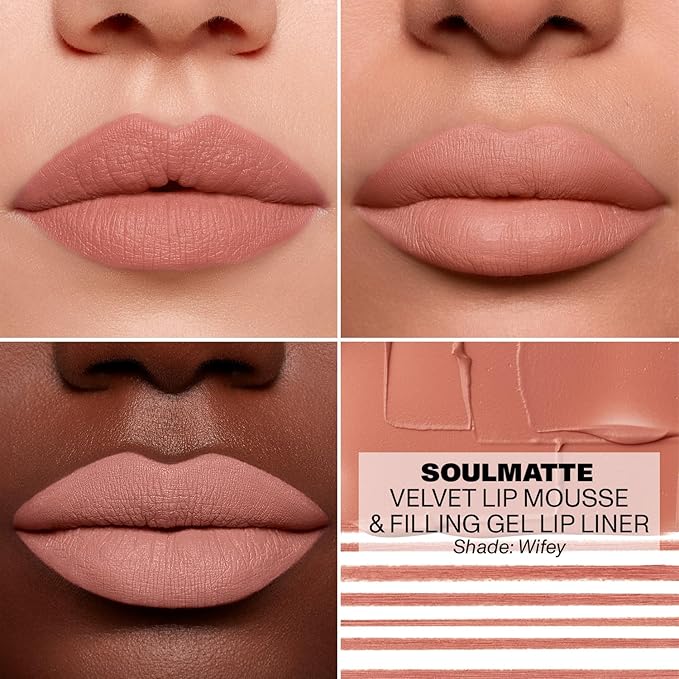 Morphe Soulmatte Velvet Lip Mousse - Air-Whipped Matte Lipstick for Women with Vitamin E to Hydrate, Soften & Smooth - Provides Long Lasting & Velvety Formula - Wifey (0.13 Fl Oz)