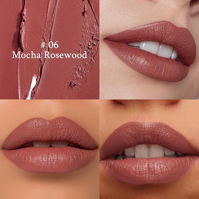 Hydrating Lipstick Cream Lip Crayon, Moisturizing Long-lasting Waterproof Stick for Women, High-Pigment Smooth Lip Liner & Tinted Lip Balm in One, Buildable Color with Natural Gloss Finish, 06