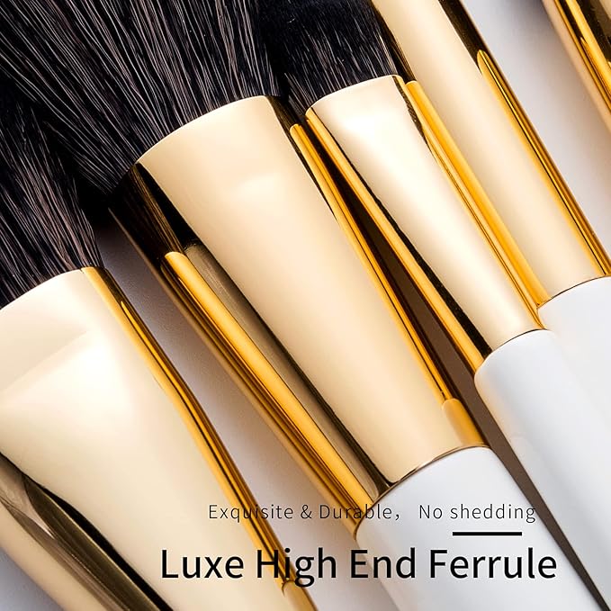 Natural Black Goat Hair Makeup Brush Set with Case, Natural Hair Makeup Brushes Set Professional, Make up Brushes Set Professional, Natural Makeup Brushes, Natural Bristle Makeup Brushes.