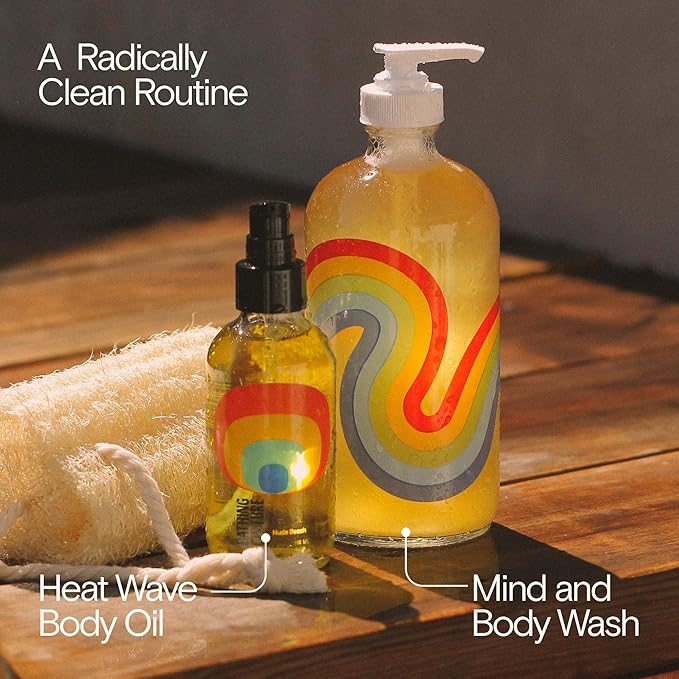 Bathing Culture, Organic Heat Wave Body Oil, Organic Body Oil for Women and Men, After Shower Moisturizer, Natural, Biodegradable, Sustainable, Vegan Personal Care, Nude Beach Scent, 4 fl oz, 118 ml