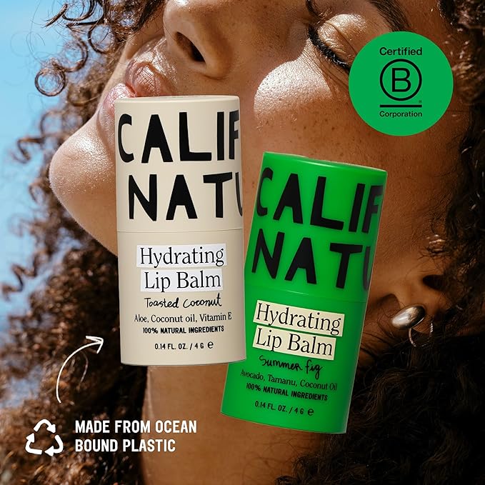 California Naturals Hydrating Lip Balm Duo, Petroleum Free, Natural, Cruelty Free, 100% Naturally Derived, All Skin Types, 0.28 Fl Oz (Pack of 2), Toasted Coconut & Summer Fig