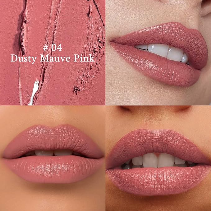 Hydrating Lipstick Cream Lip Crayon, Moisturizing Long-lasting Waterproof Stick for Women, High-Pigment Smooth Lip Liner & Tinted Lip Balm in One, Buildable Color with Natural Gloss Finish, 04