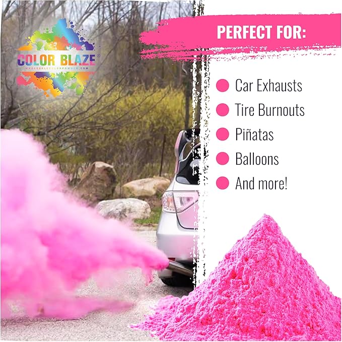 Color Blaze Holi Colored Powder - 5 lbs of Pink Powdered Color - for Fun Runs, Color Toss, Rangoli, Powder War, Backyard Party & Festivals - Pack of 1 Colorful Bag - 5 Pounds in Bulk - Pink