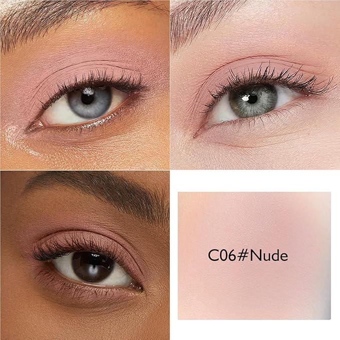 Nude Eyeshadow Palette, Single Eye Shadow High Pigment sombras para ojos Neutral Matte Eyeshadow Velvet Compact Pressed Powder Primer Lightweight Blendable for Daily Natural Eye Makeup