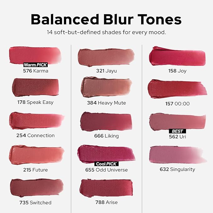 Unseen Blur Soft-matte Lip Tint Long-Lasting Stain, Blendable 3.2g, Holiday Stocking Stuffer, Winter Makeup Essentials (321 Jayu, 0.11 oz)