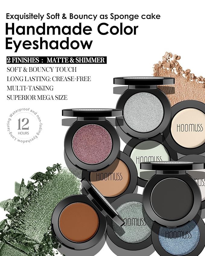 Purple Eyeshadow Matte Handmade Pressed Eyeshadow Powder Palette Long Lasting With No Creasing High Pigmented Intense Color Lilac Eye Shadow (Purple)