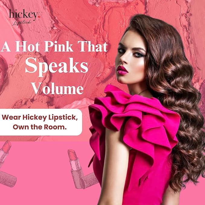 Hickey Lipstick Walk of Shame & Mile High Organic Lipstick Refills - Long Lasting Lipstick for Women - Moisturizing Shades in Hot Pink & Perfect Red, Gluten-Free & Vegan with Highly Pigmented