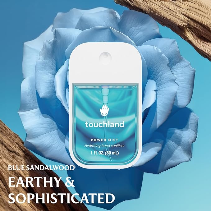Touchland Hydrating Hand Sanitizer Spray, DREAM 5 Set (Watermelon, Berry, Beach Coco, Sandalwood, Icy White Hand Mist Case), 1 FL. OZ. Travel Size Power Mist Sprays with Case
