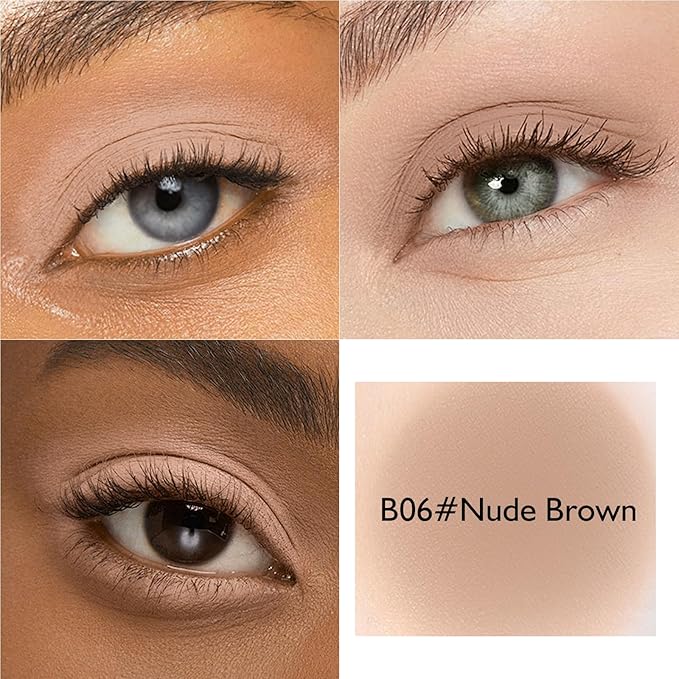 Nude Brown Matte Eyeshadow Palette, Single Eye Shadow High Pigment sombras para ojos Neutral Eyeshadow Velvet Compact Pressed Powder Primer Lightweight Blendable for Daily Natural Eye Makeup