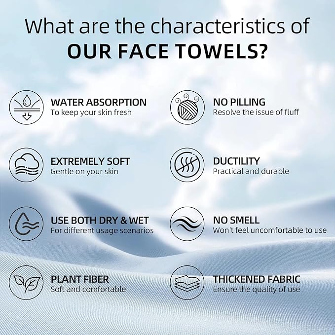 SilkenVive Disposable Face Towel XL (50 Count, 25x30cm) – Ultra Soft Lint-Free Facial Towels for Women Cleansing, Makeup Remover Dry Wipes, Travel Essentials, Bathroom & Guest Room Beauty Products