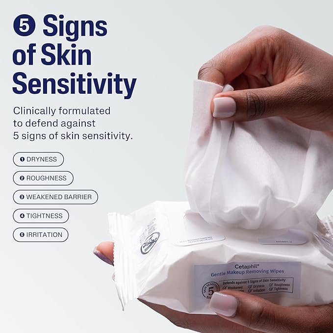 Cetaphil Gentle Makeup Removing Face Wipes, Daily Cleansing Facial Towelettes Gently Remove Makeup, Fragrance and Alcohol Free, 25 Count (Pack of 12)