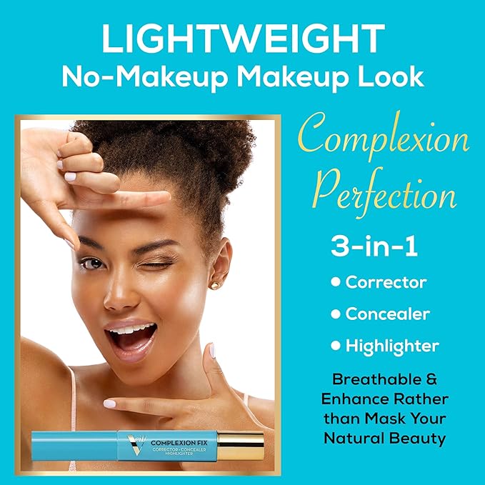 Veil Cosmetics - Complexion Fix Concealer - Liquid Concealer for Under Eye + Dark Circles - Highlight, Contour, Correct - Anti-Aging - Vegan Makeup Pen - Hydrating Lightweight (5N Deep Neutral)