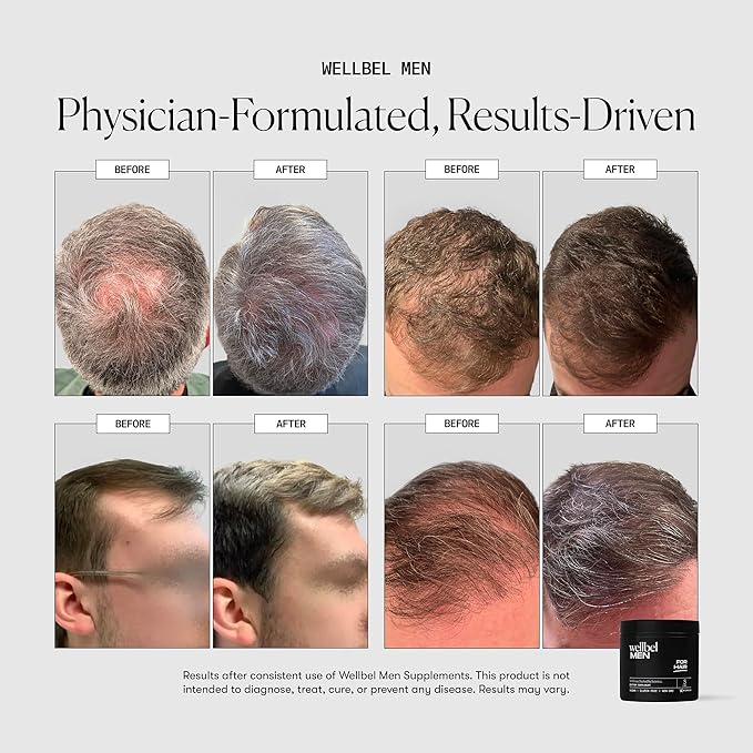 WELLBEL Men Clean Supplement for Hair, Skin, and Nails, Vegan, Gluten Free and Non GMO 90 Count