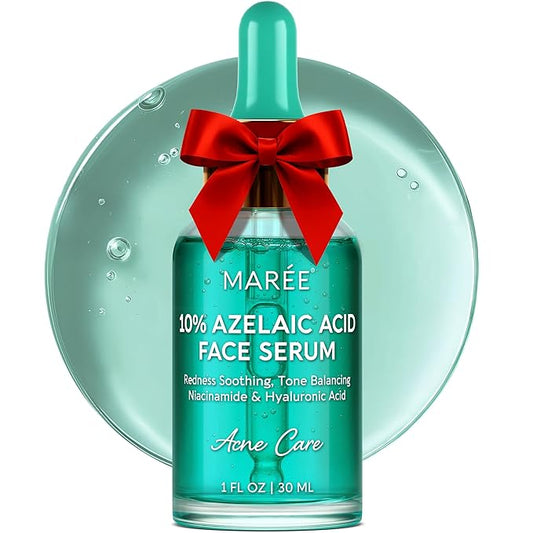 MAREE 10% Azelaic Acid Face Serum - Redness Soothing Hydrating Serum with Niacinamide, Centella Asiatica & Hyaluronic Acid - Relief Serums for Face & Body - Azalecic Acid Skin Facial - Acido Azelaico