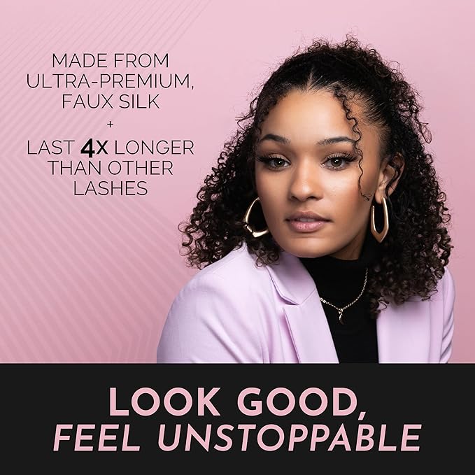 Luxillia Magnetic Eyelashes Kit – 10 Piece (Clear & Black) Magnetic Eyelash & Eyeliner Set with Applicator – Natural Look Easy Apply Reusable Fake Extension Lashes, No Glue – Pestañas Naturales