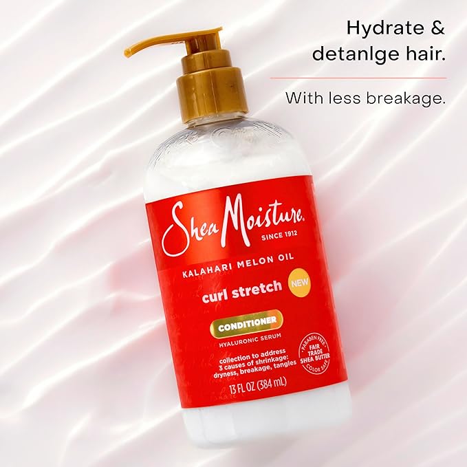 SheaMoisture Curl Stretch Conditioner Kalahari Melon Oil Infused with Hyaluronic Serum, Hydration Hero Deeply Moisturizes and Repairs Damage, for Easy Detangling and Styling 13 Fl Oz