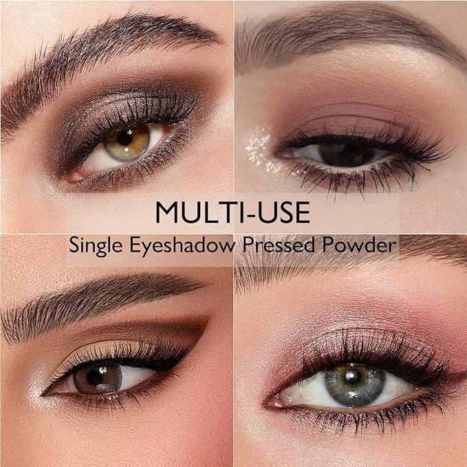 Black Shimmer Eyeshadow Palette, Single Black Smoky Eye Shadow Palette High Pigment sombras para ojos Mini Velvet Pressed Powder Lightweight Blendable Matte Eyeshadow Travel-Friendly Makeup Kit