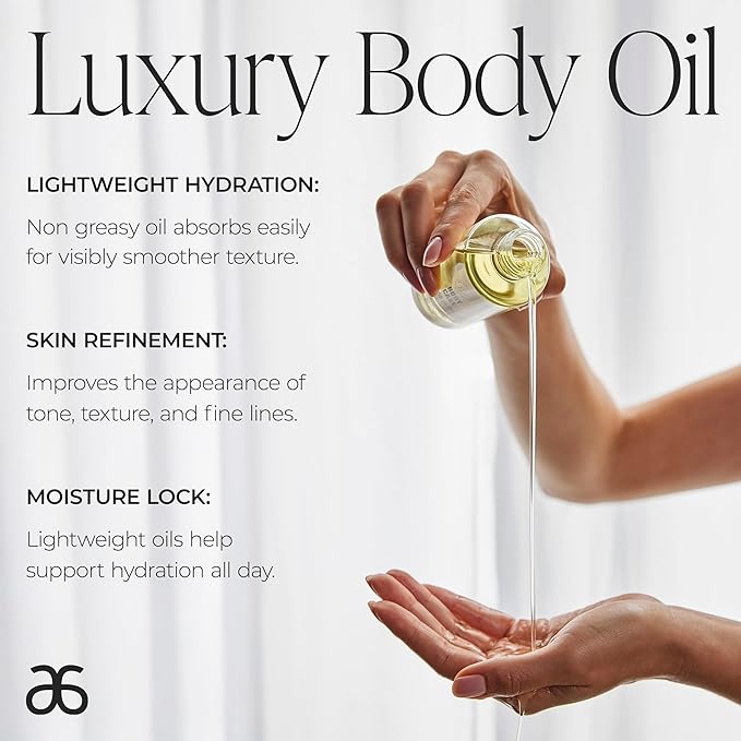 Arbonne BodyCare Skin Oil – Lightweight Moisturizing Blend with Omega Fatty Acids, Hyaluronic Acid, & Essential Oils for Hydration, Radiance, Smooth Skin, Firmness, & Spa-Like Sensory Experience