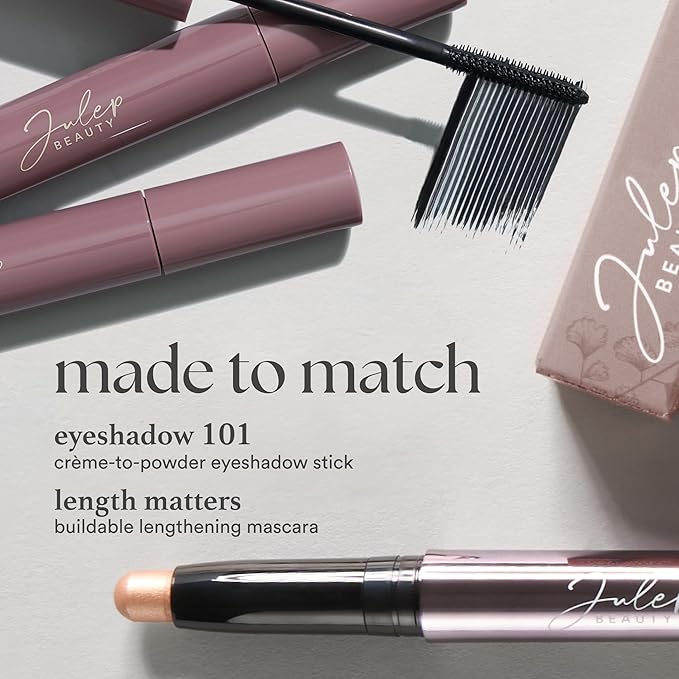 Julep Eyeshadow 101 Cream-to-Powder Waterproof Shadow Stick – Onyx Black Matte – Long-Lasting, Crease-Proof, Smooth Jet-Black Matte Cream Eyeshadow with Built-in Smudger
