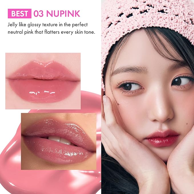 Amuse Seoul Jel-Fit Tint (08 Gorgeous Mauve) | Korean Jelly Lip Tint, Long-Lasting Lip Stain, Hydrating & Glossy, Hyaluronic Acid for Smooth Moisturized Lips, High Pigmentation, Vegan
