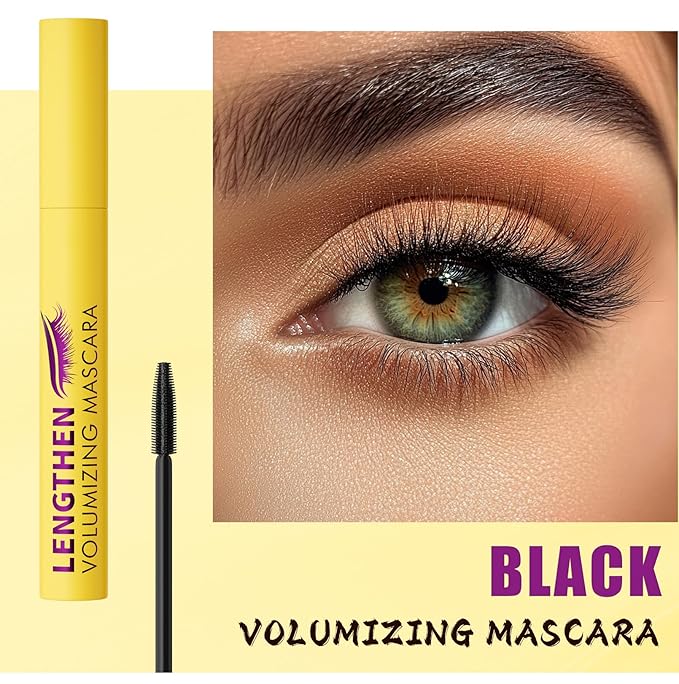 2PCS Bubble Mascara – Lightweight Volumizing Mascara for Fluffy, Lifted Lashes – Smudge-Proof, Jet Black Formula for Bold Curl, Lash Separation & Long-Lasting Bouncy Volume – No Clumps or Flakes
