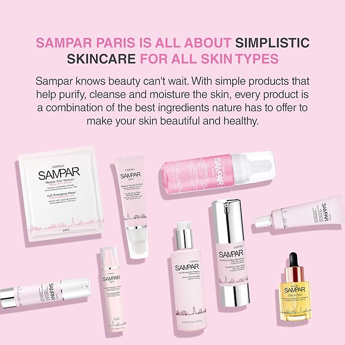 SAMPAR - Oils In One Hydration Corrector with Hyaluronic Acid, Raspberry & Borage Oil - Prevents Dehydration, Enhances Skin & Wrinkle Care - All Skin Types - Cruelty-Free, Made in Paris (1 oz)